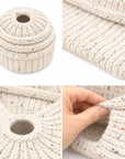 IVORY CONFETTI Ponytail Beanie