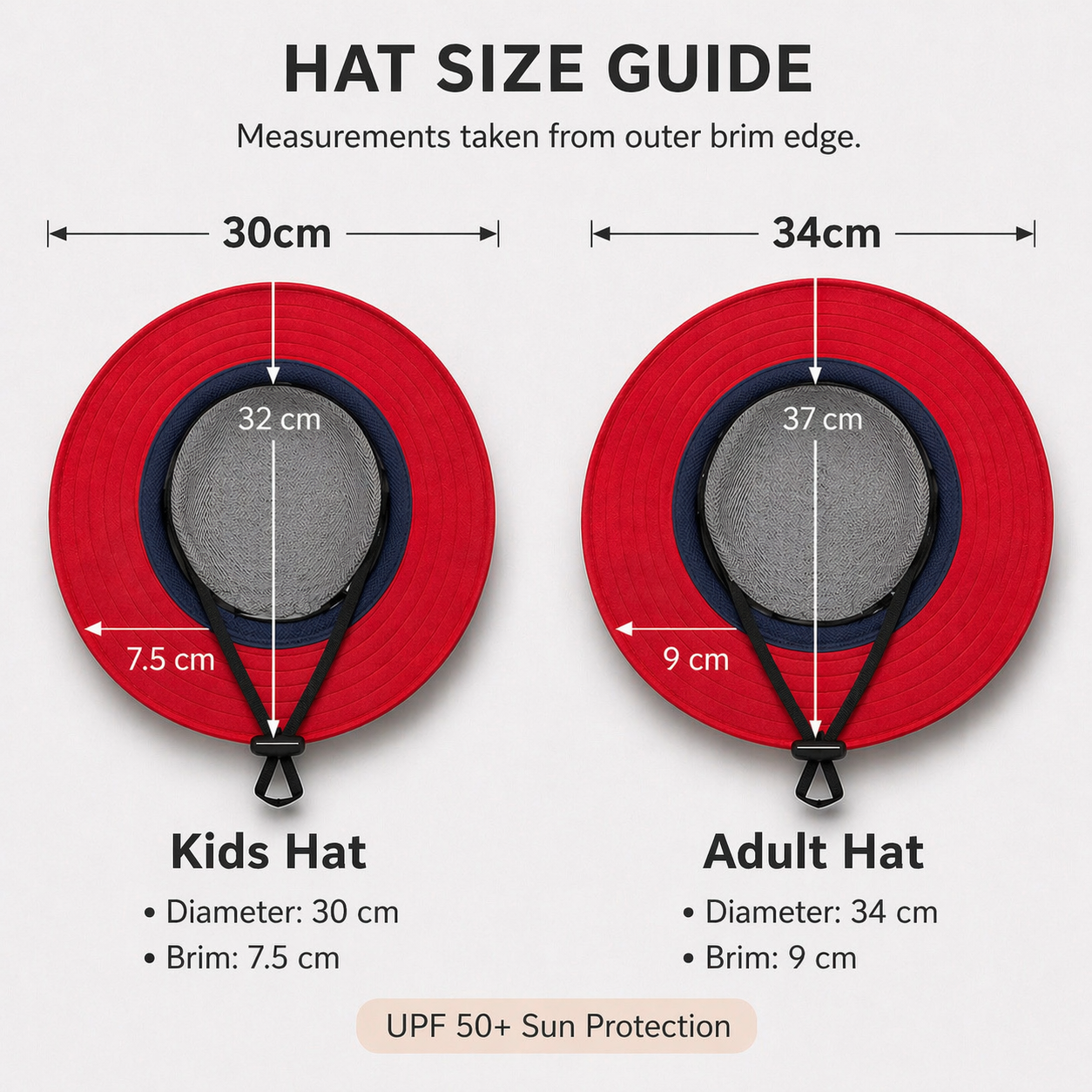 KIDS RED/NAVY Unisex Wide Brim Hat