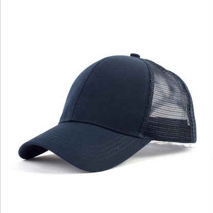 NAVY Plain Ponytail Cap