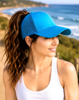 Peacock Blue Ponytail Cap