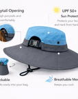 KIDS BLUE Unisex Wide Brim Hat