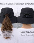 BLACK Unisex Wide Brim Hat