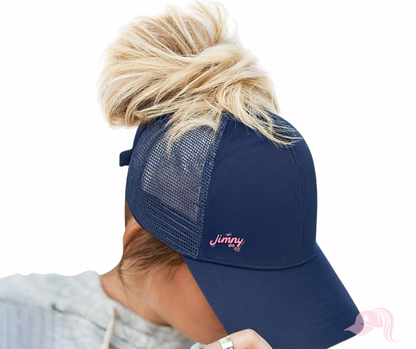 Navy Plain Jimny Ponytail Cap