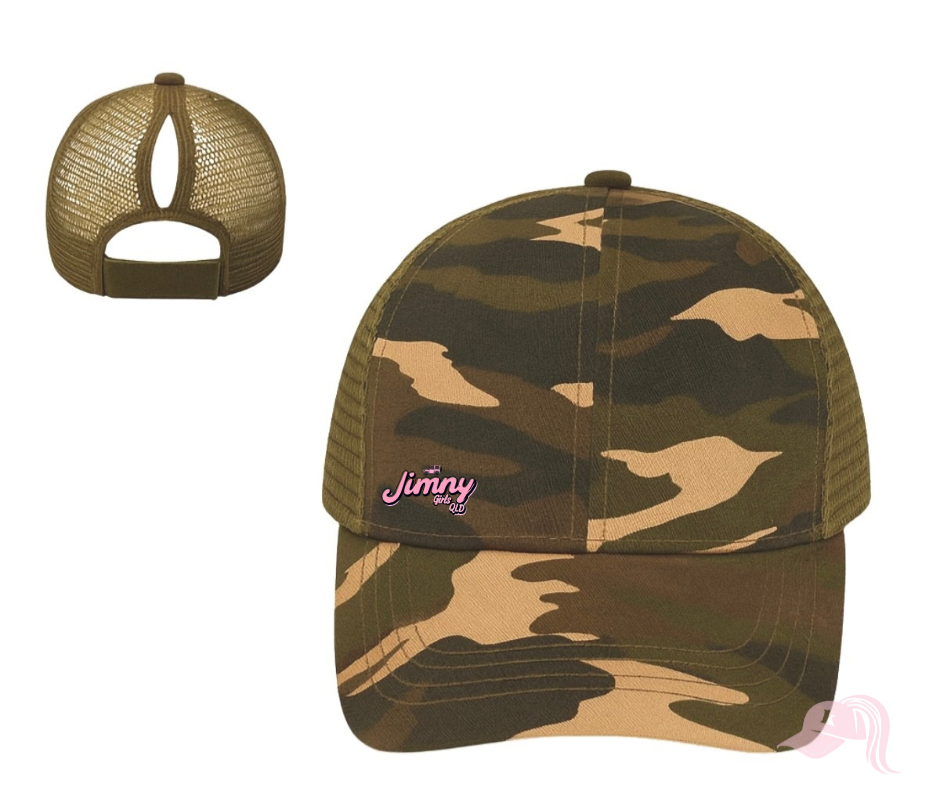 Green Camo Jimny Ponytail Cap