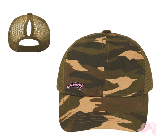 Green Camo Jimny Ponytail Cap