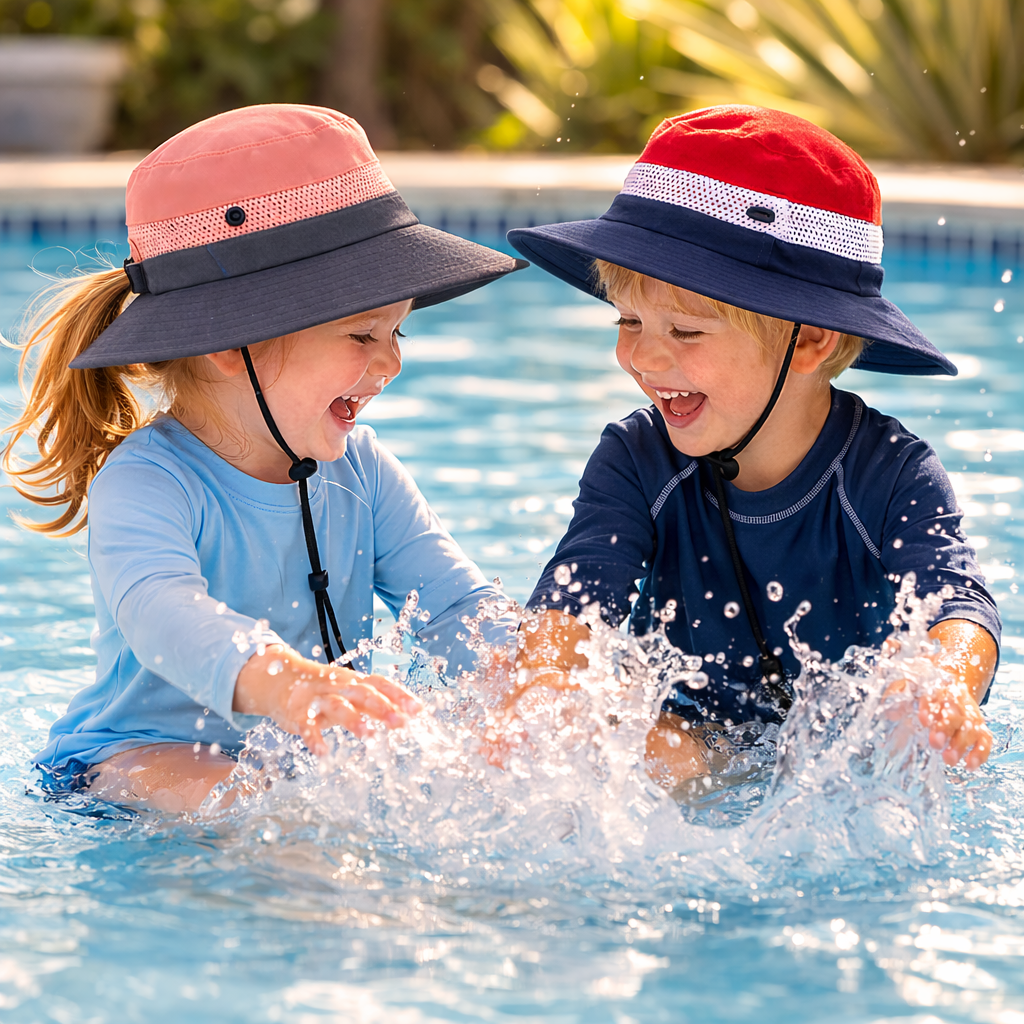 KIDS RED/NAVY Unisex Wide Brim Hat