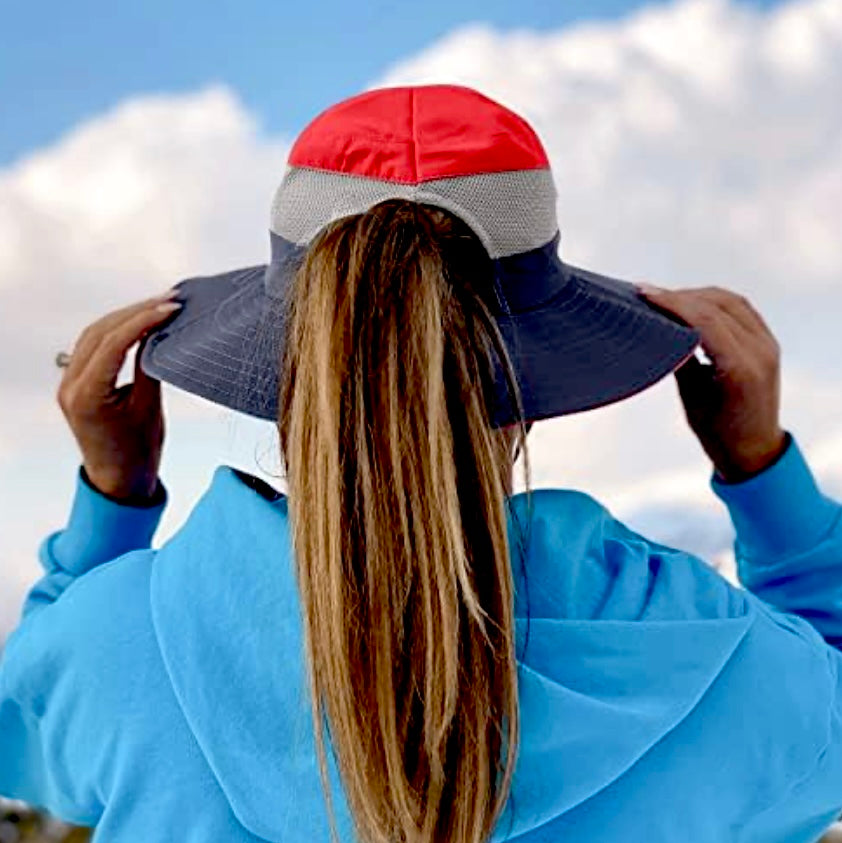 NAVY RED Unisex Wide Brim Hat