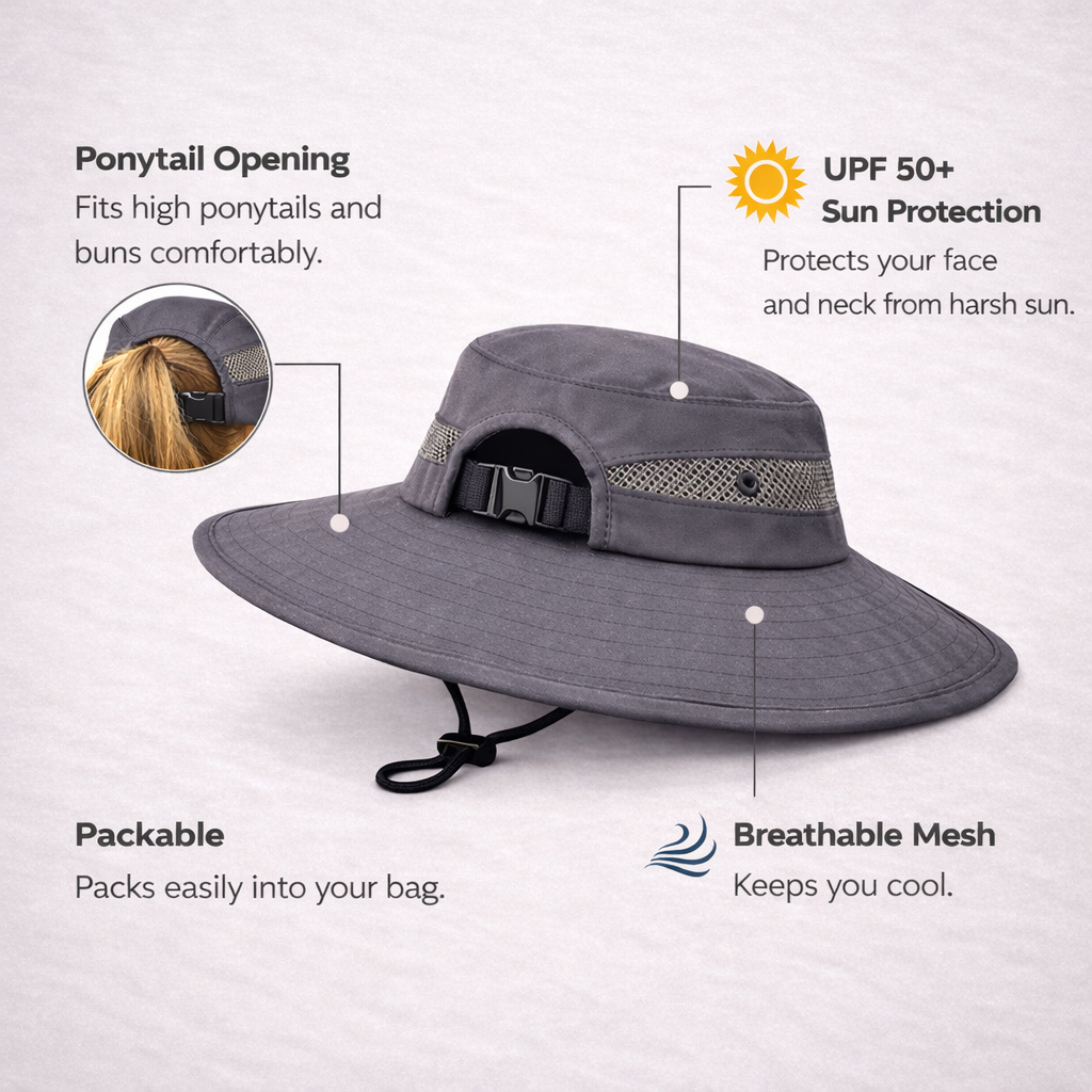 CHARCOAL Unisex Wide Brim Hat