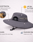 CHARCOAL Unisex Wide Brim Hat