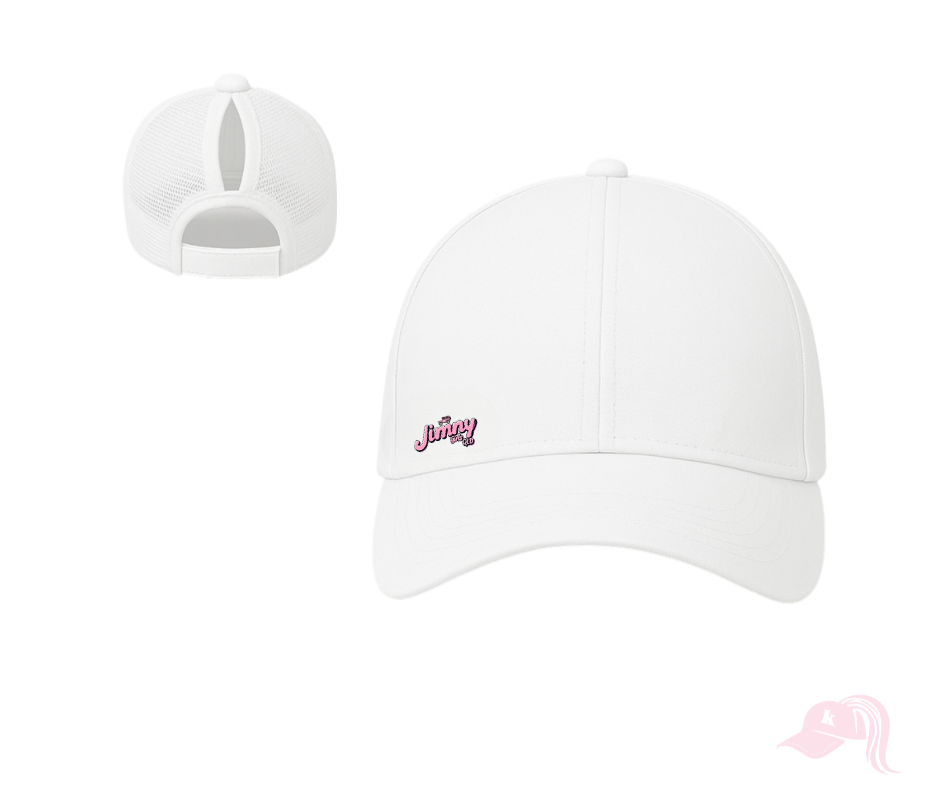 White Plain Jimny Ponytail Cap