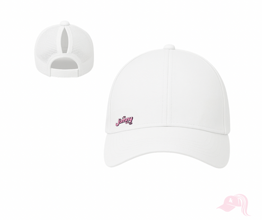 White Plain Jimny Ponytail Cap
