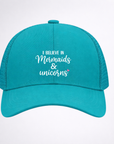 I BELIEVE IN MERMAIDS & UNICORNS Ponytail Cap