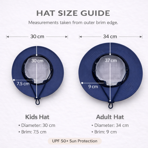 KIDS Navy/Red Unisex Wide Brim Hat