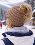TAUPE Ponytail Beanie