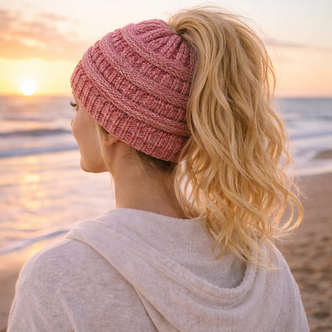 Rosè Ponytail Beanie