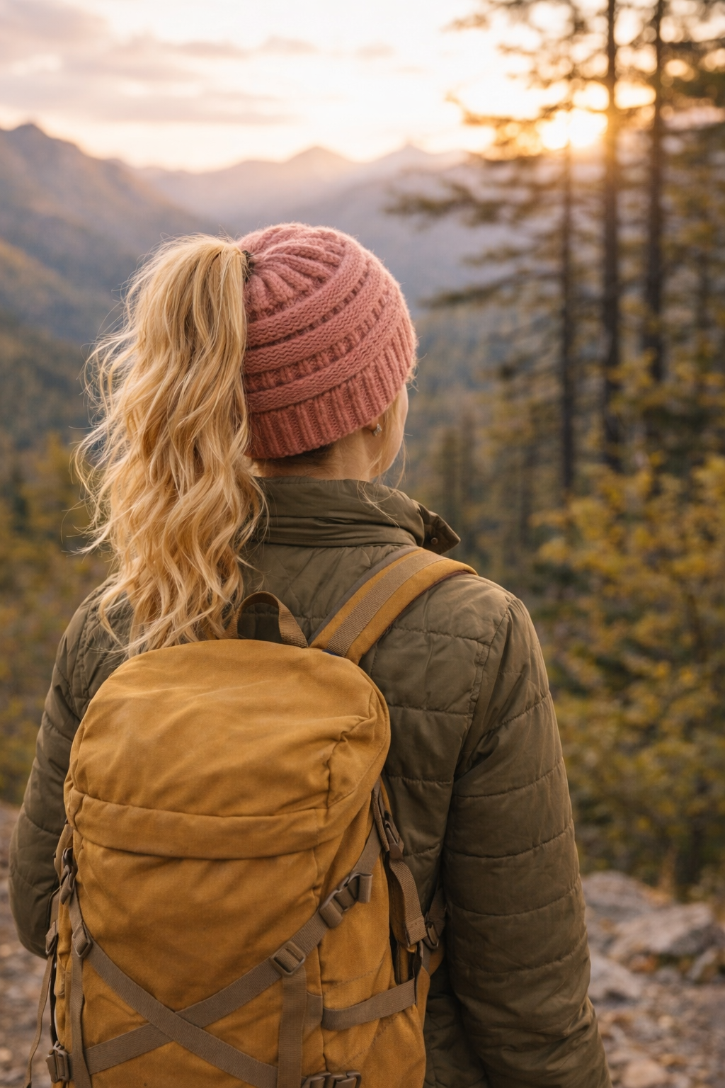 BLUSH Ponytail Beanie