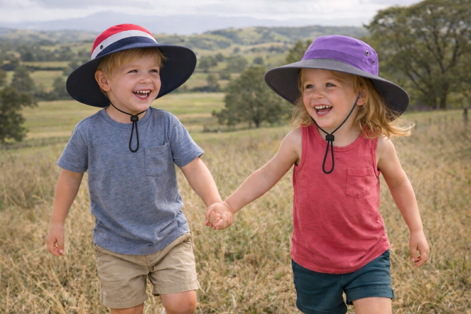 KIDS PURPLE Unisex Wide Brim Hat