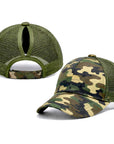 GREEN CAMO Ponytail Cap