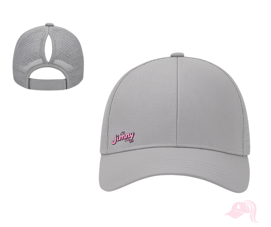 Grey Plain Jimny Ponytail Cap