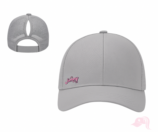 Grey Plain Jimny Ponytail Cap