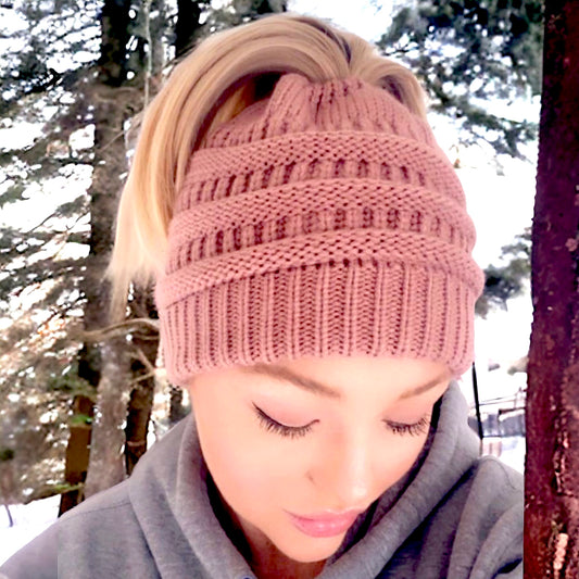 BLUSH Ponytail Beanie