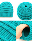 TEAL Ponytail Beanie