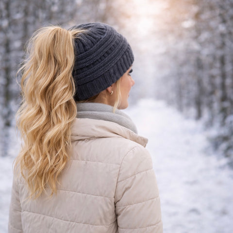 CHARCOAL Ponytail Beanie