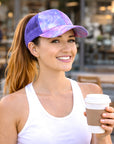 PURPLE TIE-DYE Plain Ponytail Cap