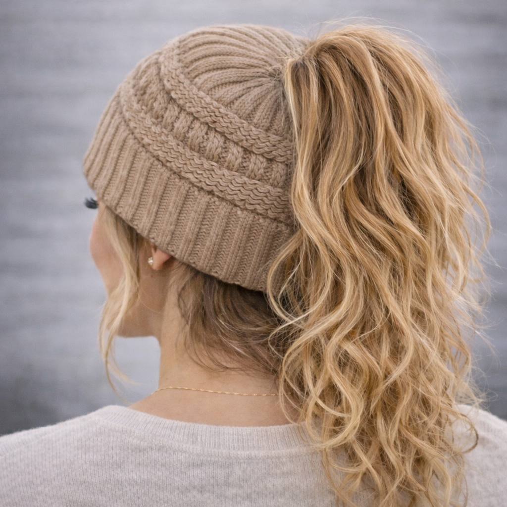LATTE Ponytail Beanie