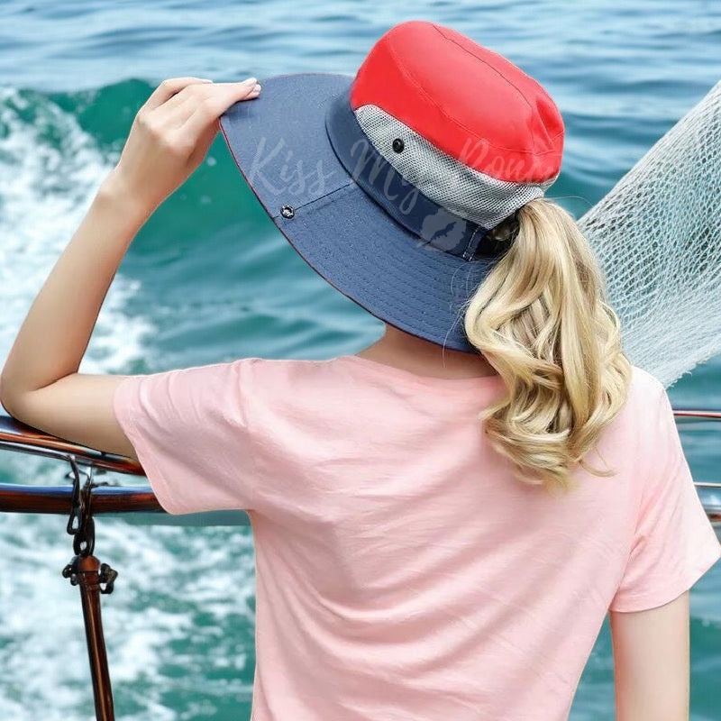 NAVY RED Unisex Wide Brim Hat (50% off)