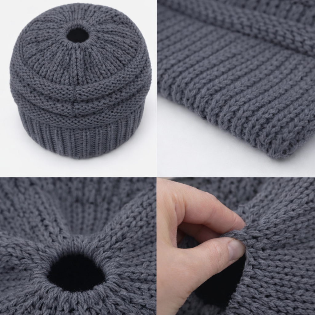 CHARCOAL Ponytail Beanie