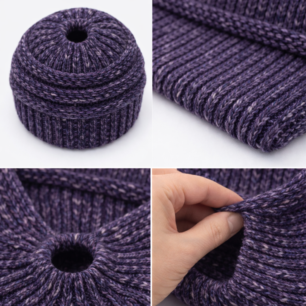 PURPLE Ponytail Beanie