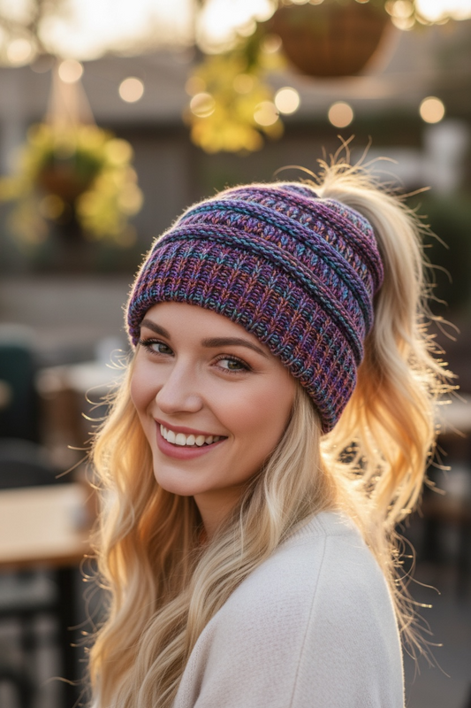 BERRY Ponytail Beanie