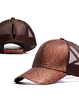 BRONZE Glitter Ponytail Cap