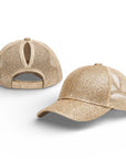 GOLD Glitter Ponytail Cap