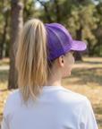 PURPLE Glitter Ponytail Cap