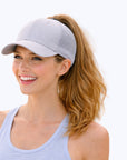 Grey Plain Ponytail Cap