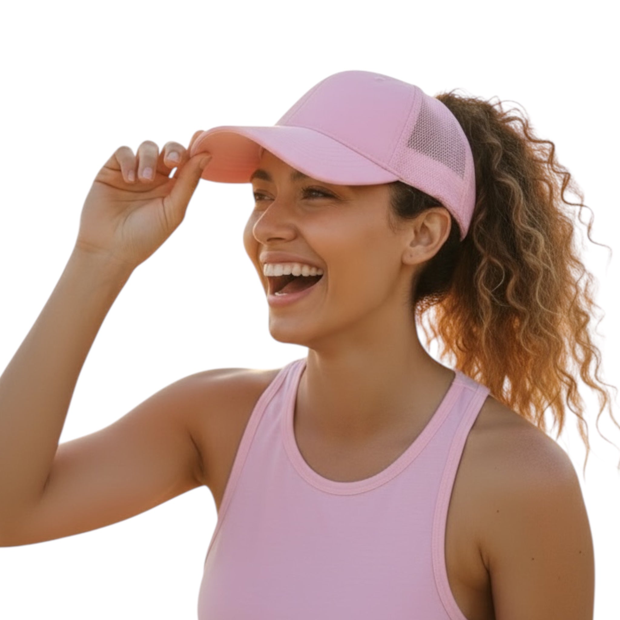 PINK Plain Ponytail Cap