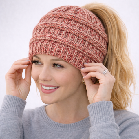Rosè Ponytail Beanie
