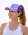 PURPLE TIE-DYE Plain Ponytail Cap