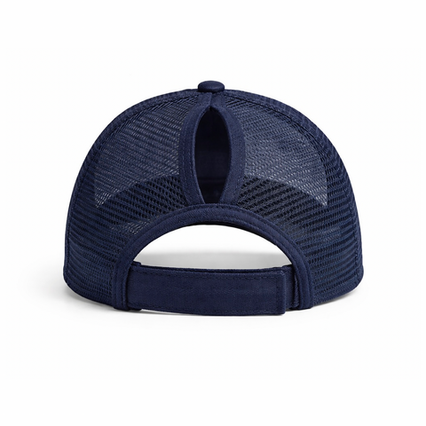 NAVY Plain Ponytail Cap