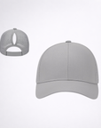 Grey Plain Ponytail Cap