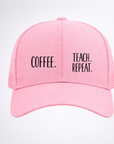 COFFEE ☕️ TEACH REPEAT Ponytail Cap