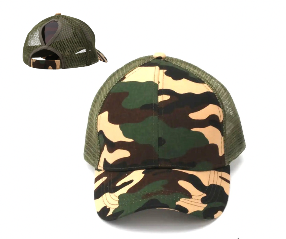 CAMO Plain Ponytail Cap