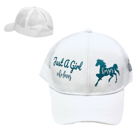 JUST A GIRL WHO LOVES HORSES 🐎 Ponytail Cap