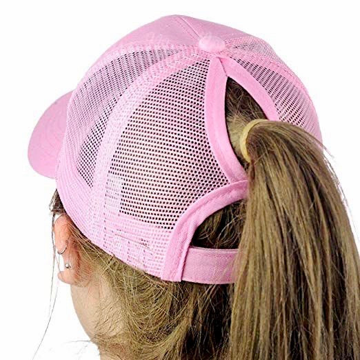 PINK Plain Ponytail Cap