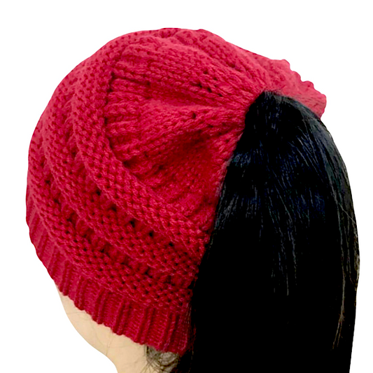 RED Ponytail Beanie ($10 Clearance)