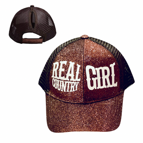 REAL COUNTRY GIRL 👢 Ponytail Cap