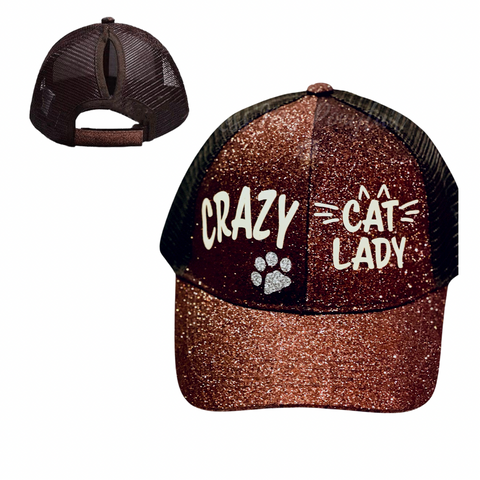 CRAZY CAT 🐈 LADY  Ponytail Cap