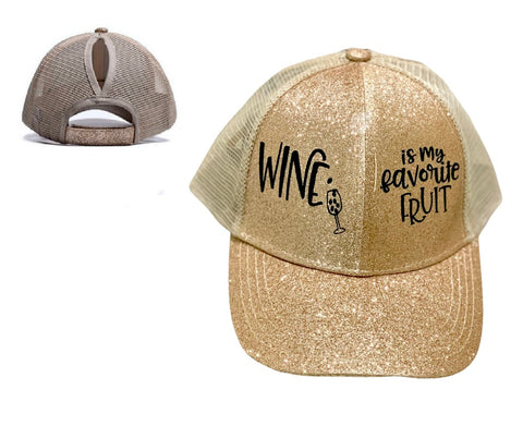 WINE 🍷 IS MY FAVOURITE FRUIT 🍇 Ponytail Cap